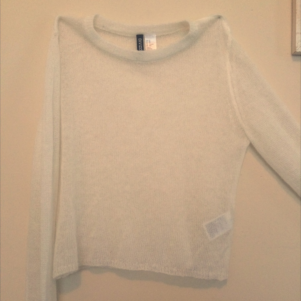 White Mesh Sweater
